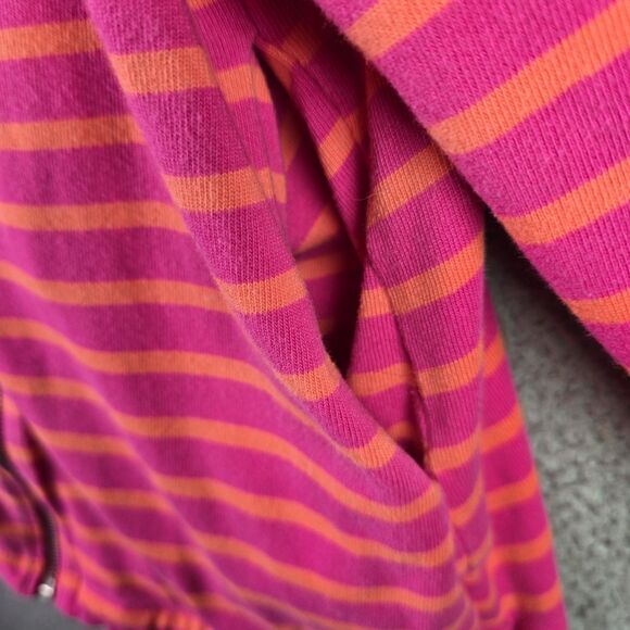 Twiggy London Pink Orange Striped Moto Jacket 3X Deep Pockets Asymmetric Zipper - Picture 5 of 16